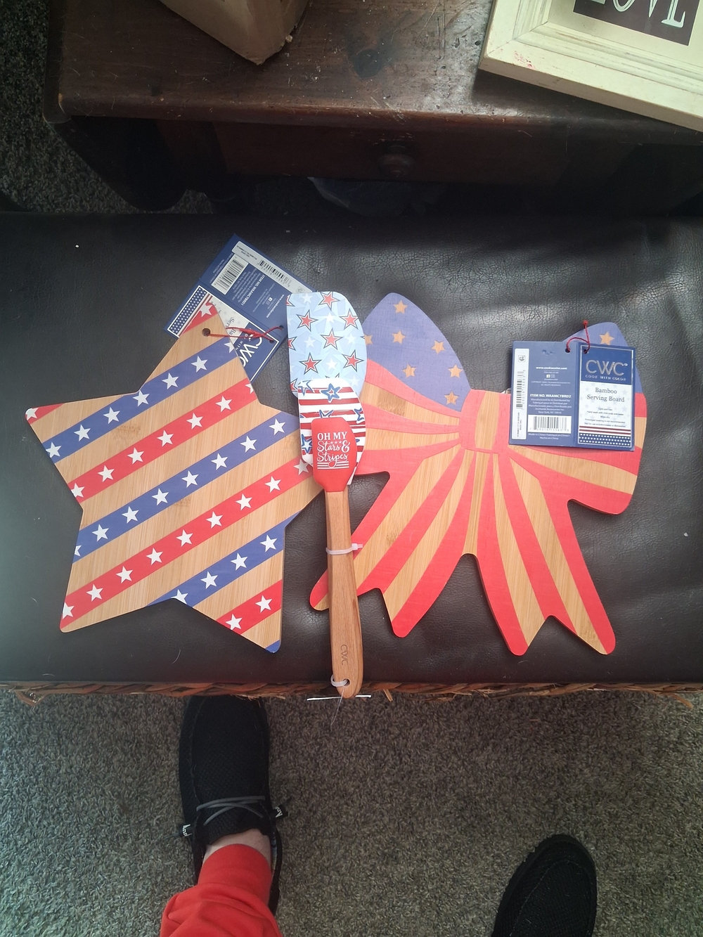 CWC Patriotic Red & Blue Star and Bow Serving Set with Spatula